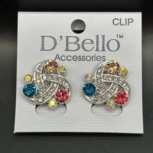 NEW!! D’Bello multicolored clip-on earrings.